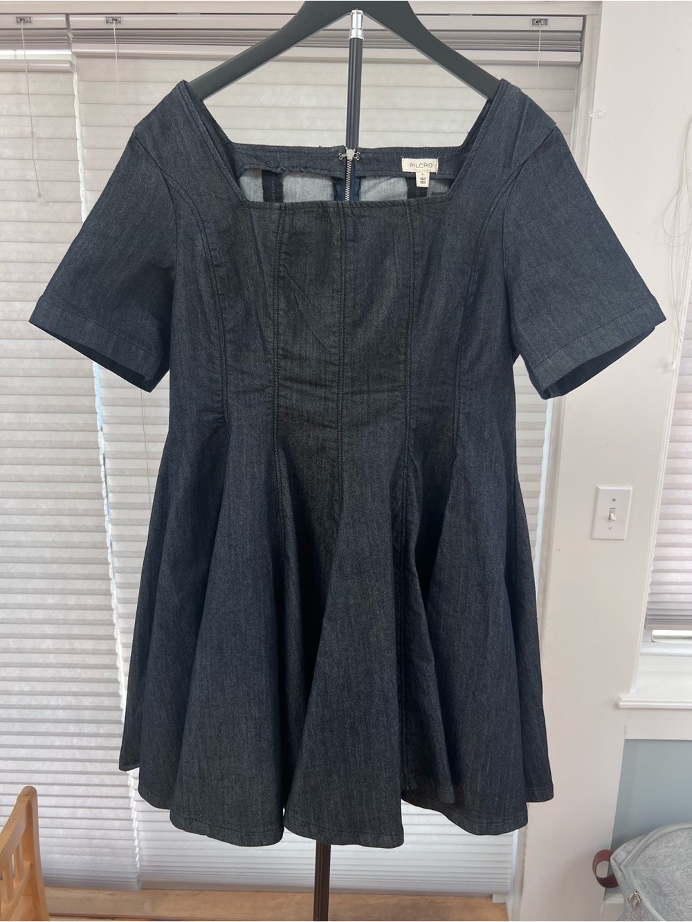 Pilcro Anthropologie Denim Fit-and-Flare Dress Size L